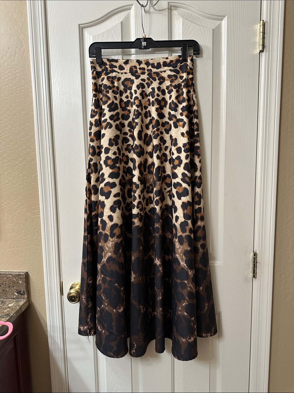 SHEIN Leopard Print Maxi Skirt in Brown and Black